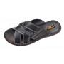 Papuci barbati din piele naturala de culoare neagra - GKR74N